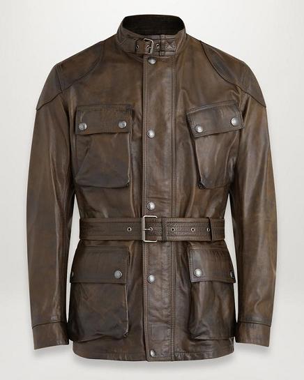 Veste Cuir Belstaff Homme Trialmaster Noir Marron Soldes OX5140978